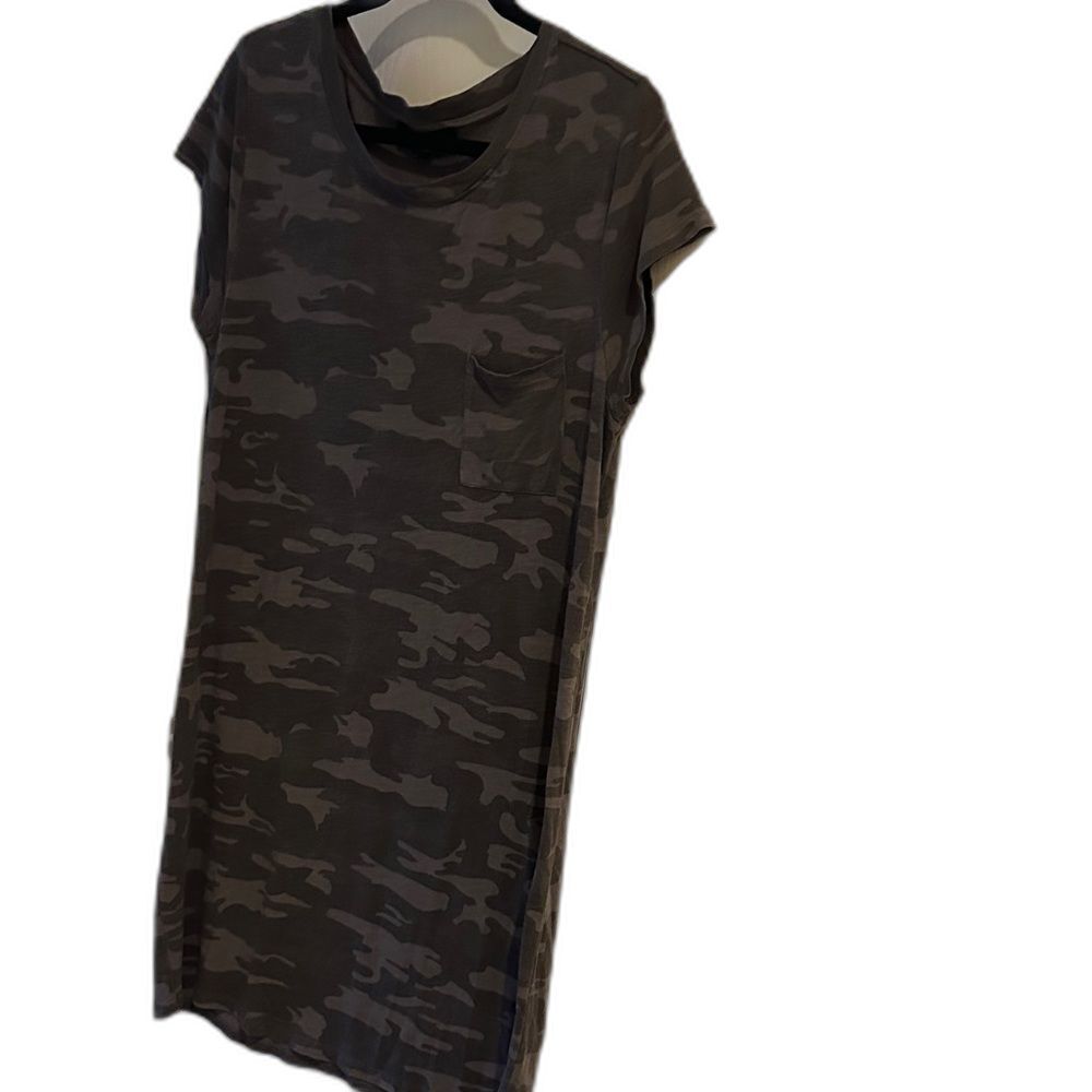 Sanctuary Brand Gray and Olive Camouflage Knit Mini Dress Size Small